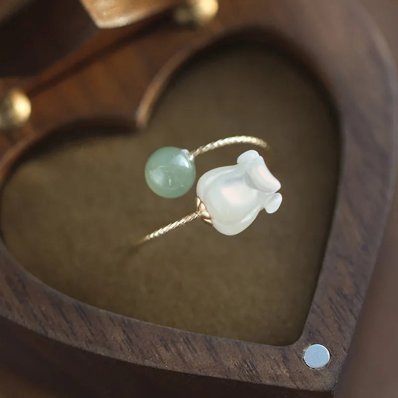 Vintage Rose Flower Rings For Women Korean Style Adjustable  Sakura Princess Finger Ring Bride Wedding Engagement Party Jewelry