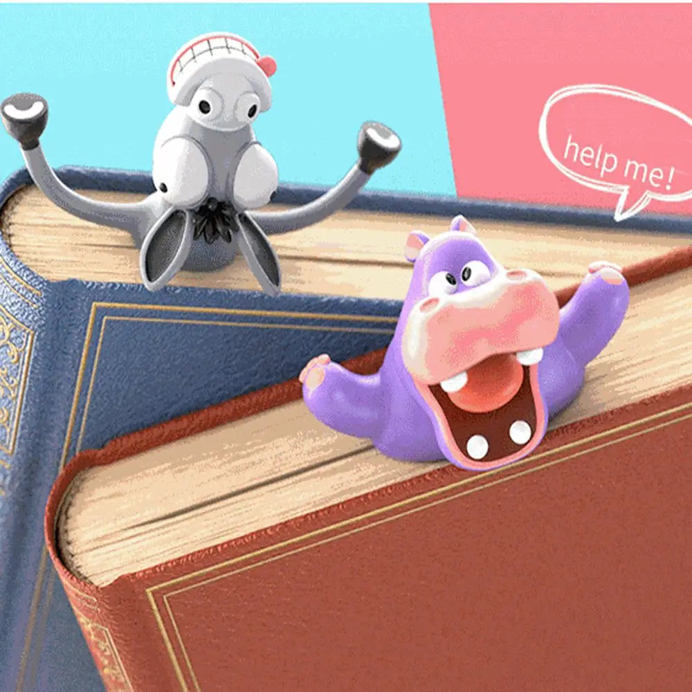 1PC 3D Cartoon Animal Bookmarks Ocean Series PVC Funny Marker Octopus Stereo Seal Creative Stationery for Children Gift Bookmark