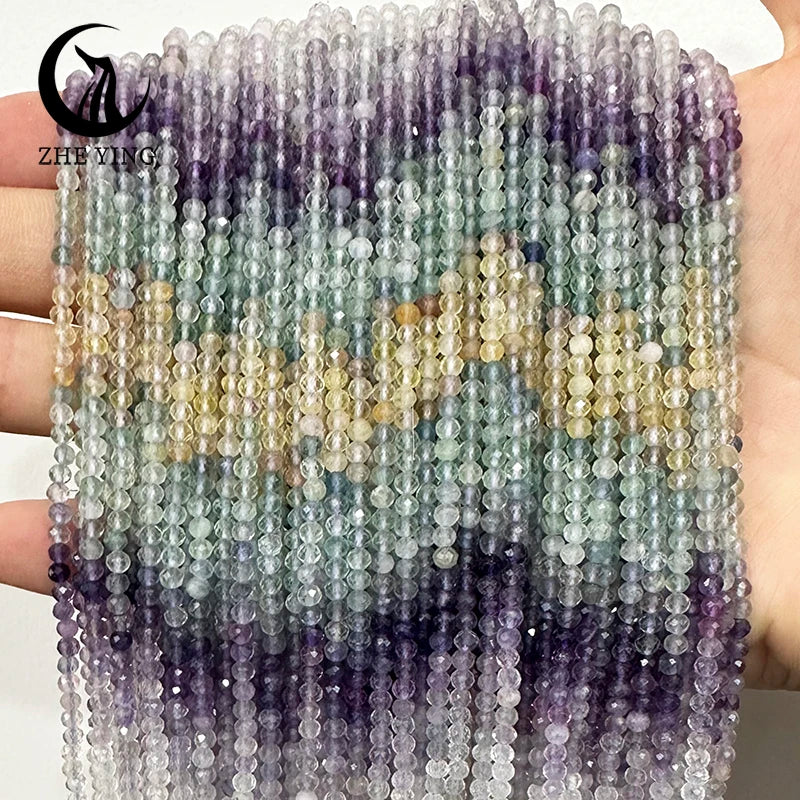 AAA Colorful Tourmaline Stone Beads Loose Spacer Faceted 3mm Beads for Jewelry Making DIY Bracelet Accessories 15''