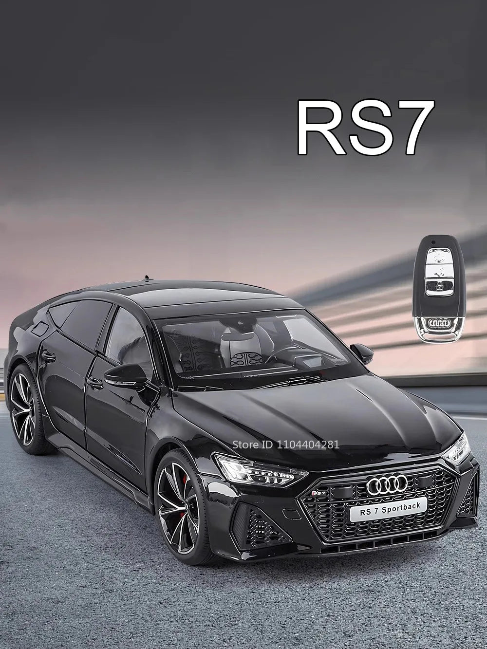 1:18 RS7 Range Rover Alloy Car Model Diecast Toy Sound Light 6 Doors Opened Shock Absorption Miniature Vehice Kid Christmas Gift