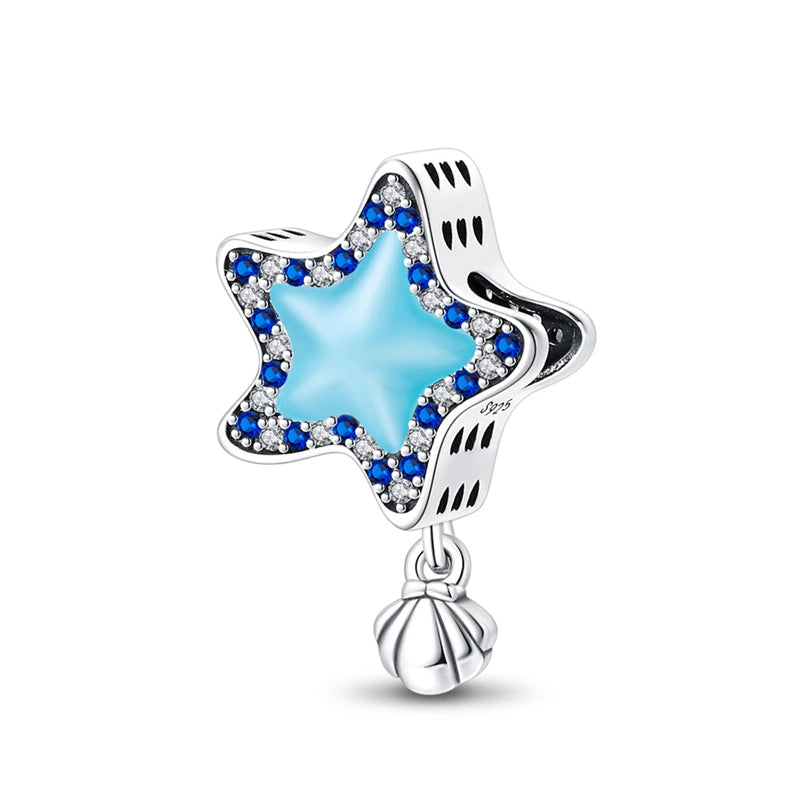 New 100% 925 Sterling Silver Ocean Luminous Sea Turtle Dolphin Octopus Charms Beads Fit Qikaola Original Bracelets DIY Jewelry