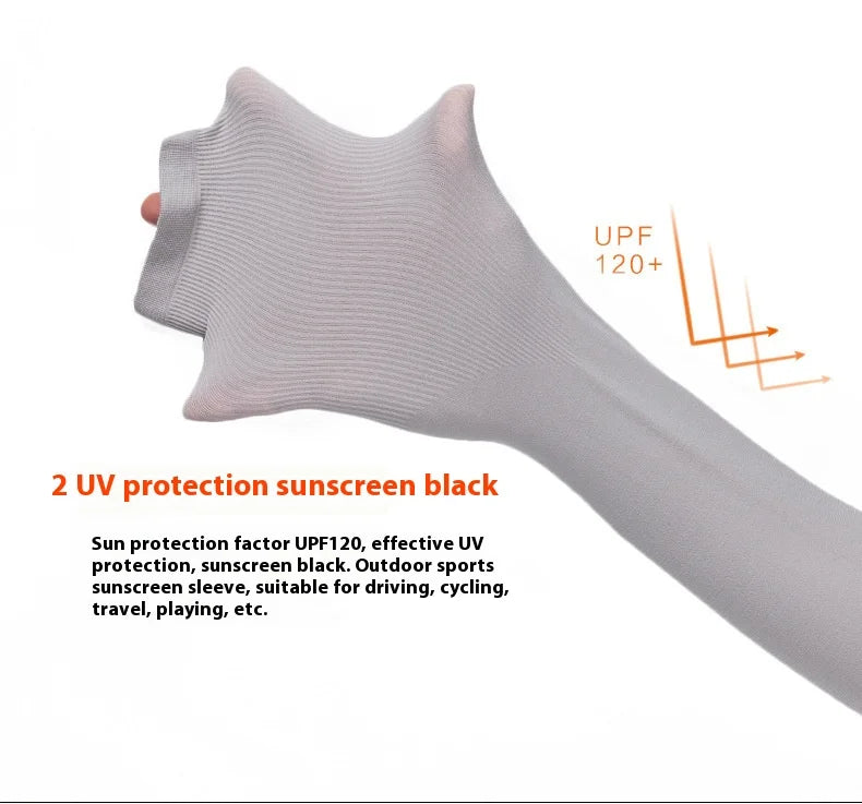 Ice Sleeves for Men and Women Summer Arm Protection Ice Silk Sun Protection Sleeve Cover Outdoor Ice Sleeves UV Protection Thin