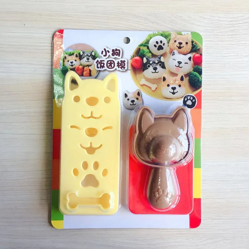 1 Set Lovely  Smile Cat Sushi Rice Mold Decor Cutter Sandwich Creative DIY Tool Rice Ball Christmas Tree Halloween Pumpkin Molds