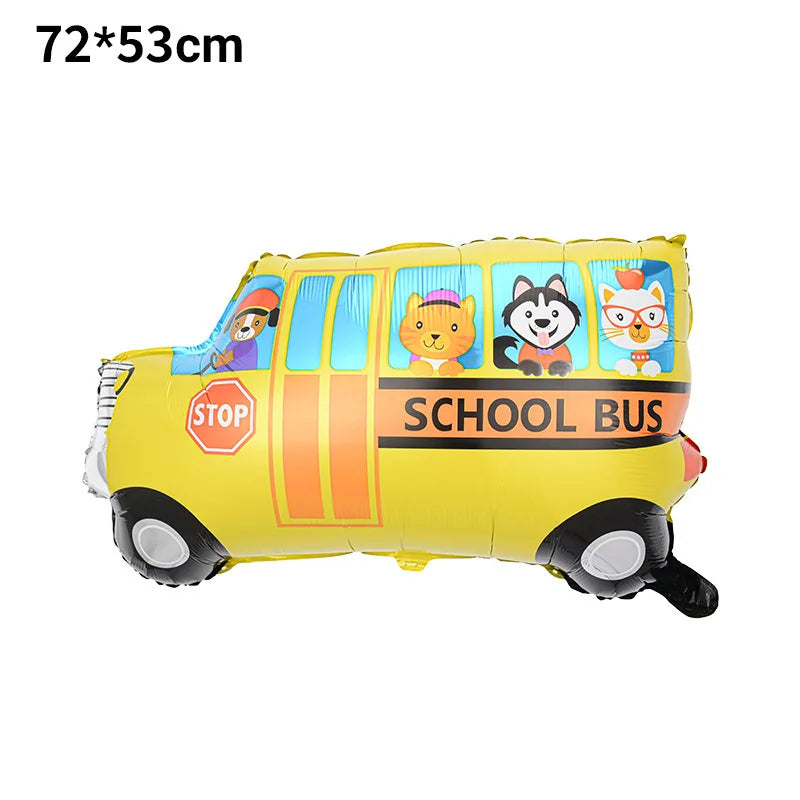 Back To School Student Stationery Bus Schoolbag Rubber Pencil Foil Balloon Babyshower Decoration Child Birthday Party Globos