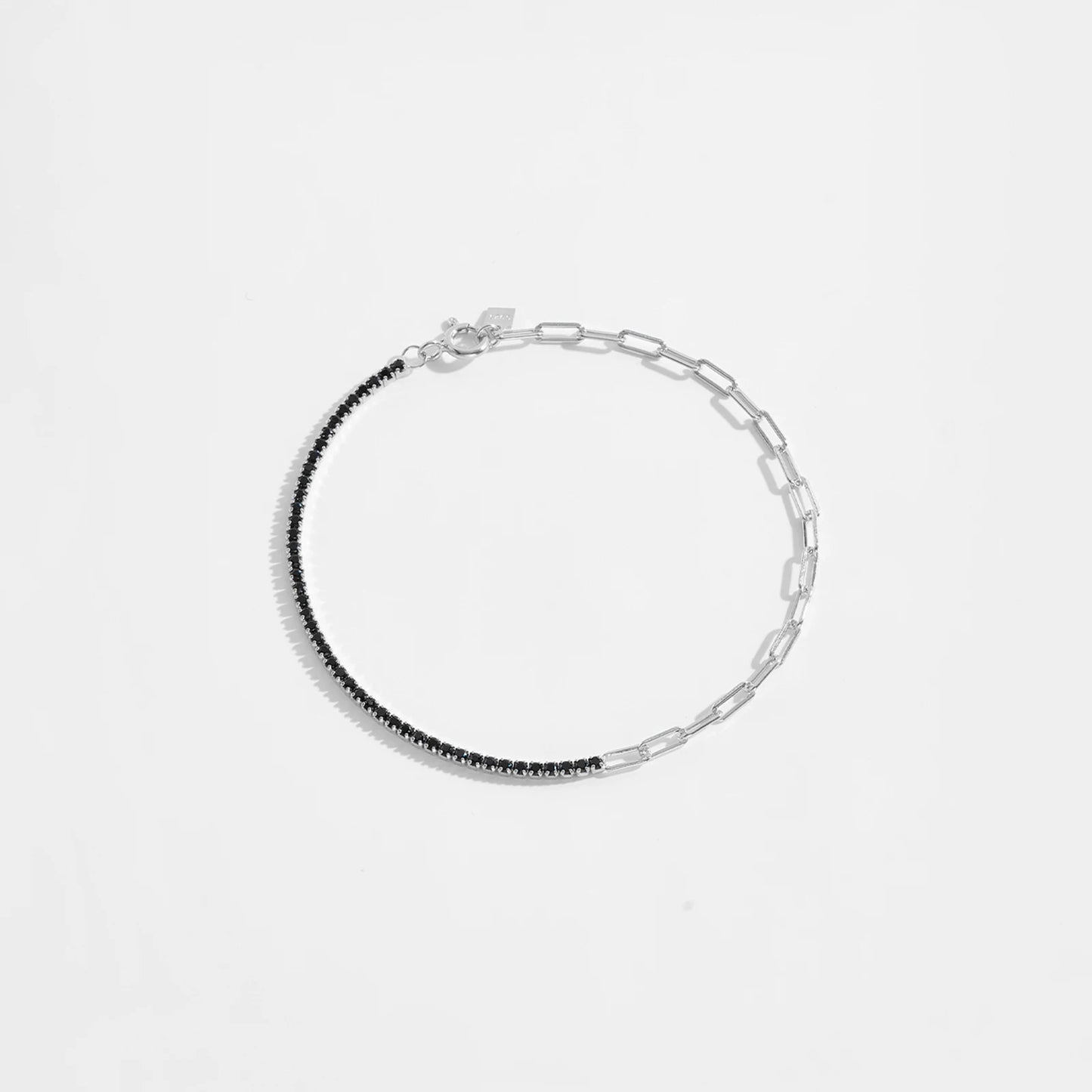 VEWANT 925 Sterling Silver Rainbow Colorful Zircon CZ Chain Bracelet Women Fine Jewelry Rock Punk Wedding Anniversary Gift