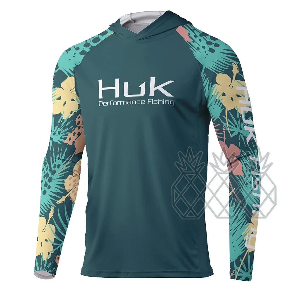 HUK Fishing Hoodies Shirts Men Long Sleeve Quick Dry Breathable Clothing Uv Protection Outdoor Fishing T-shirt Camisas Ce Pesca