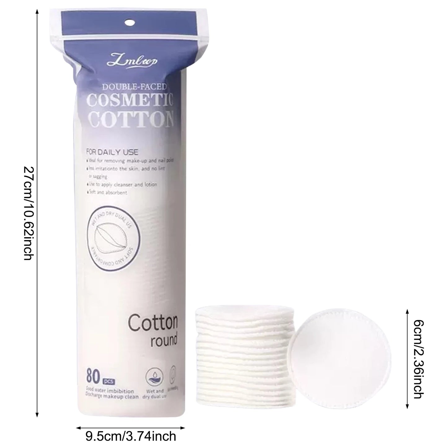 80/100/150Pcs Cotton Pads Disposable for Facial Make Up Nail Polish Remover Round Soft Face Cleansing Remover Makeup Tools