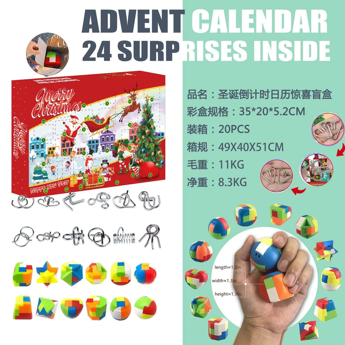 Christmas Advent Calendar Gift Box DIY Christmas Train Tree for Kids 24Days Countdown Calendar Box Surprise Party Christmas Gift