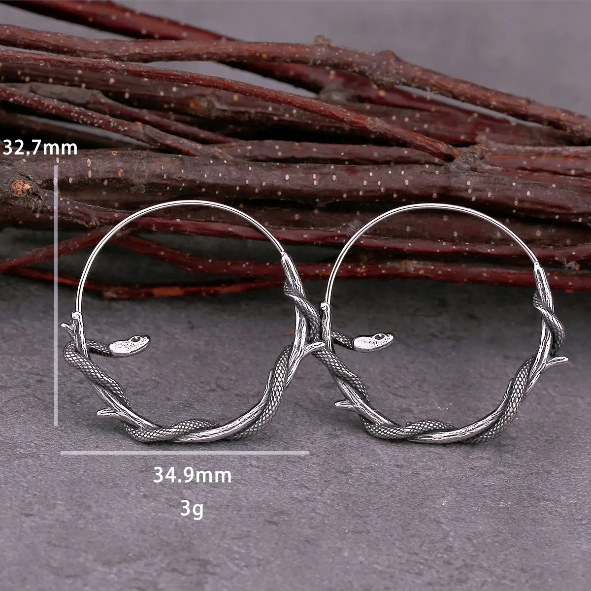 Gothic Animal Snake Hoop Earrings Fashion Simple Stainless Steel Men's and Women's Universal Earrings Rock Party Jewelry Gifts