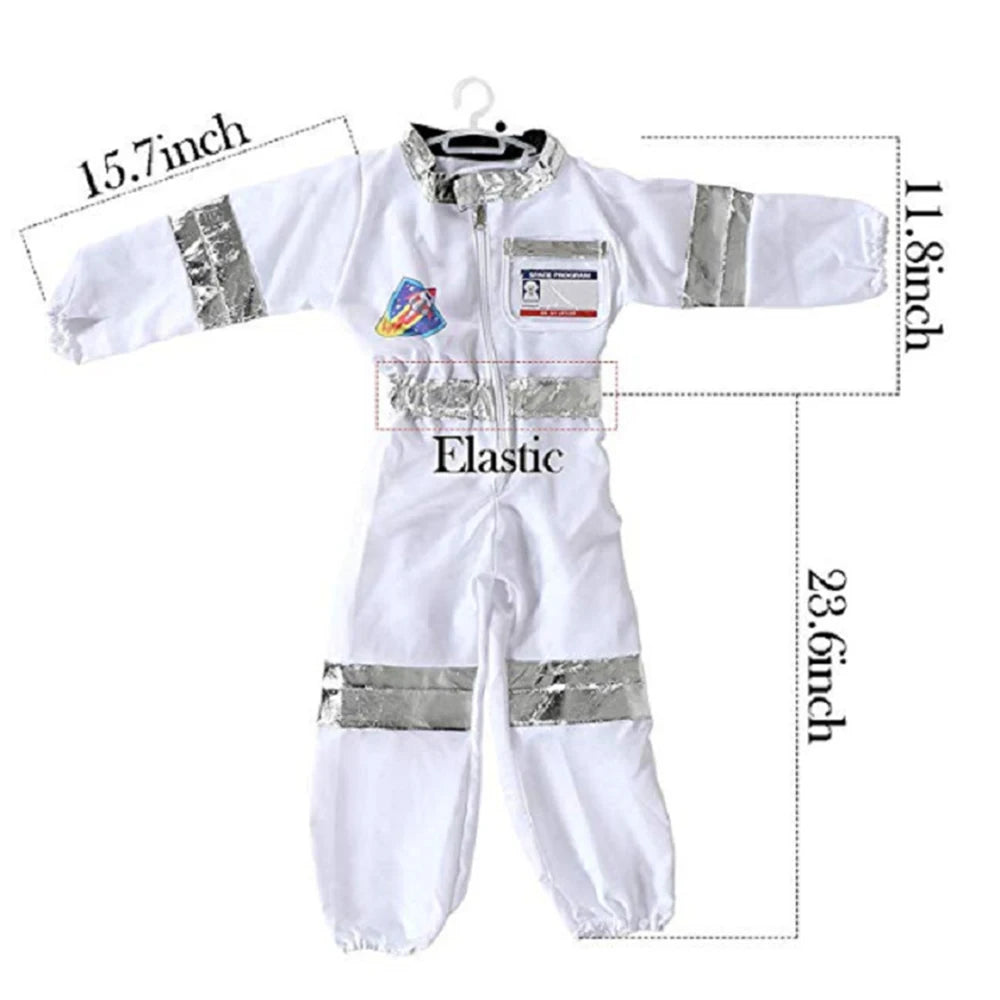 Children's Space Suit Cosplay Costume Astronaut Gloves Spaceman Kids Jumpsuit Holiday Halloween Party Gift Space Clothes