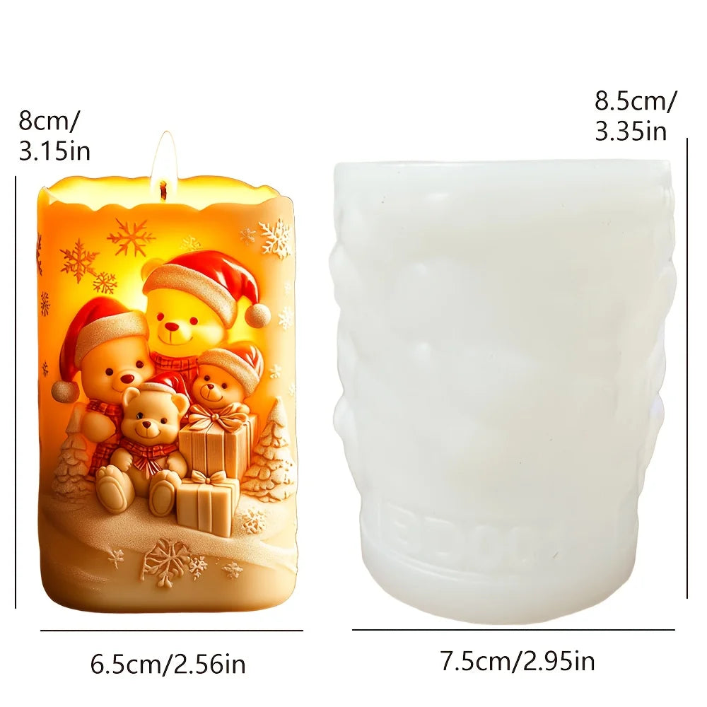 Love Owl Candle Silicone Mold Wear Christmas Hat Owl Resin Mold Christmas Heart Owl Gypsum Mould Craft Molds Christmas Gift