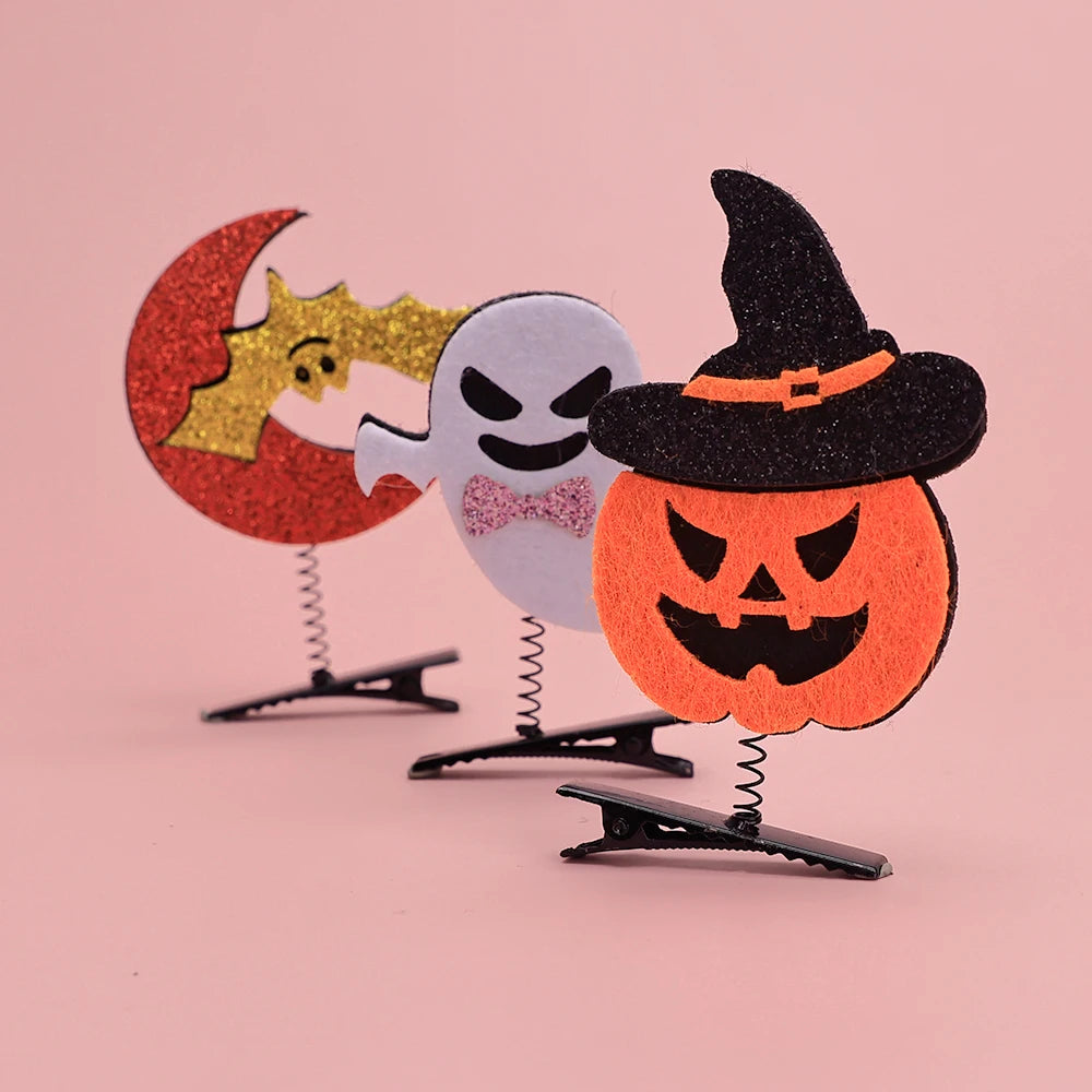 Halloween Girl Hair Clips Set  Ghost Witch Hat Pumpkin Barret  Accessories For Child Hairclip Cosplay Parties Hair Accessories