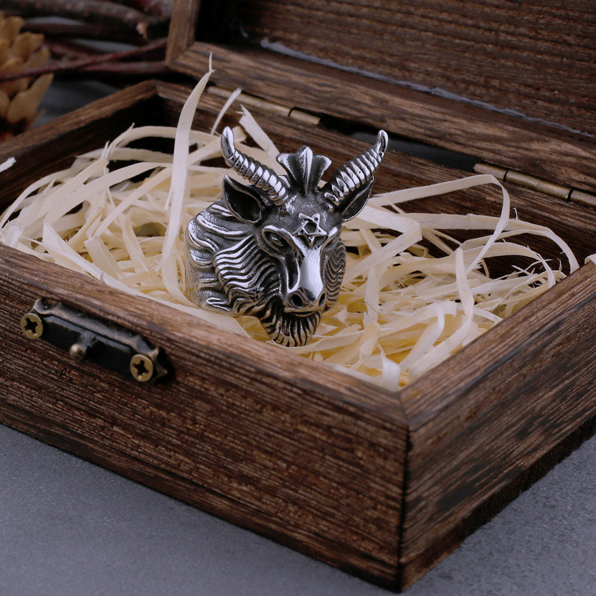 Vintage Gothic Satan Goat Ring Men's Glamour High Quality Casual Hip Hop Biker Ring Hip Hop Style Animal Jewelry Dropshipping