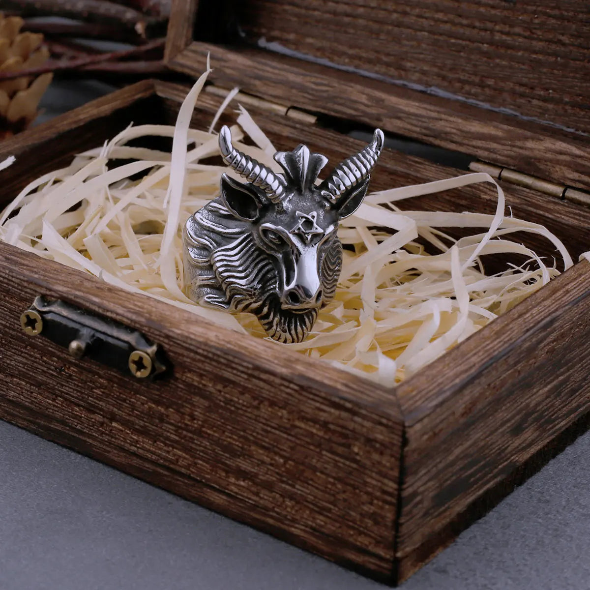 Vintage Gothic Satan Goat Ring Men's Glamour High Quality Casual Hip Hop Biker Ring Hip Hop Style Animal Jewelry Dropshipping