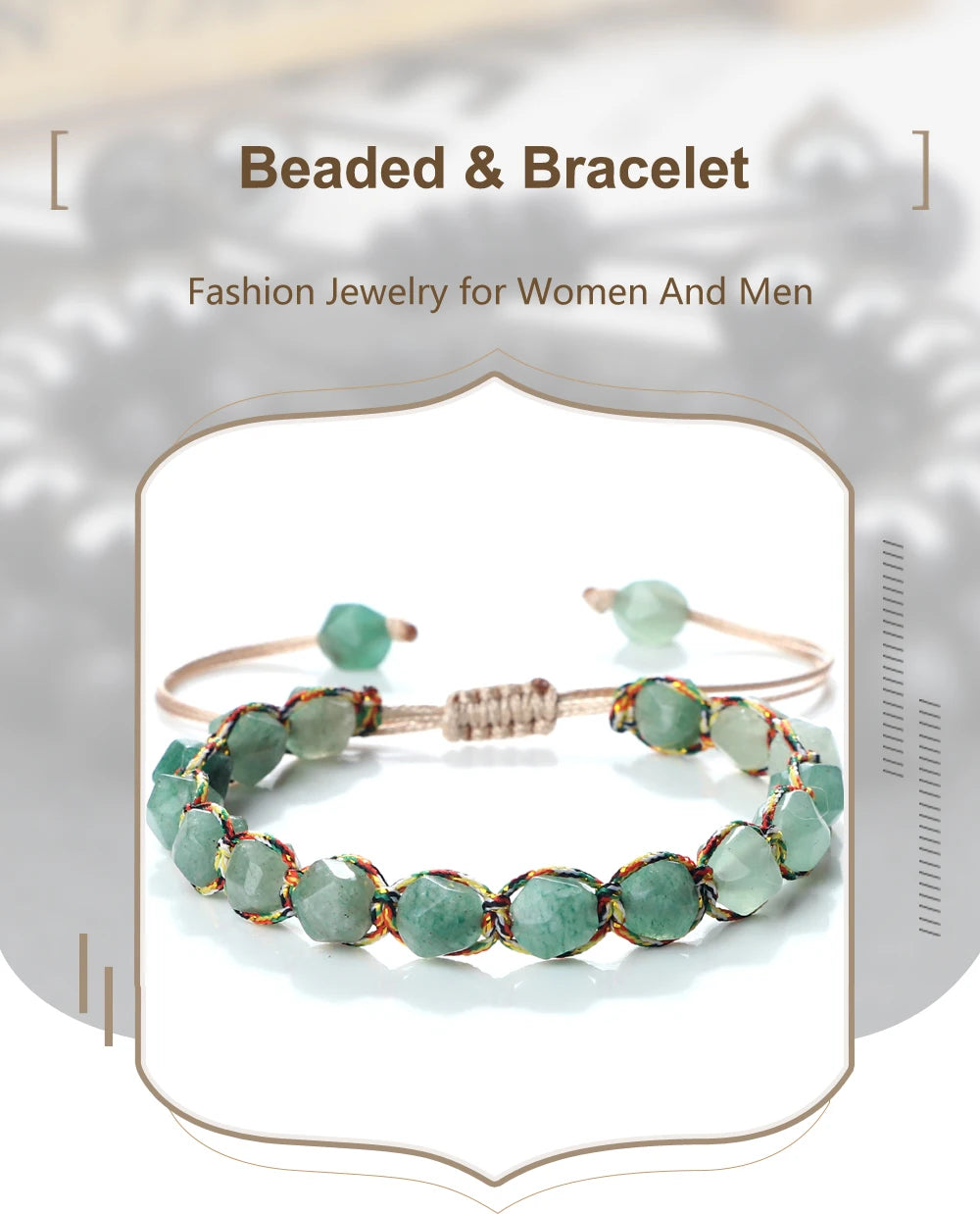 Women Healing Energy Bracelet 8mm Natural Gemstone Beads Irregular Shaped Cut Surface Beads Bracelet Charm Couples Jewelry Gifts