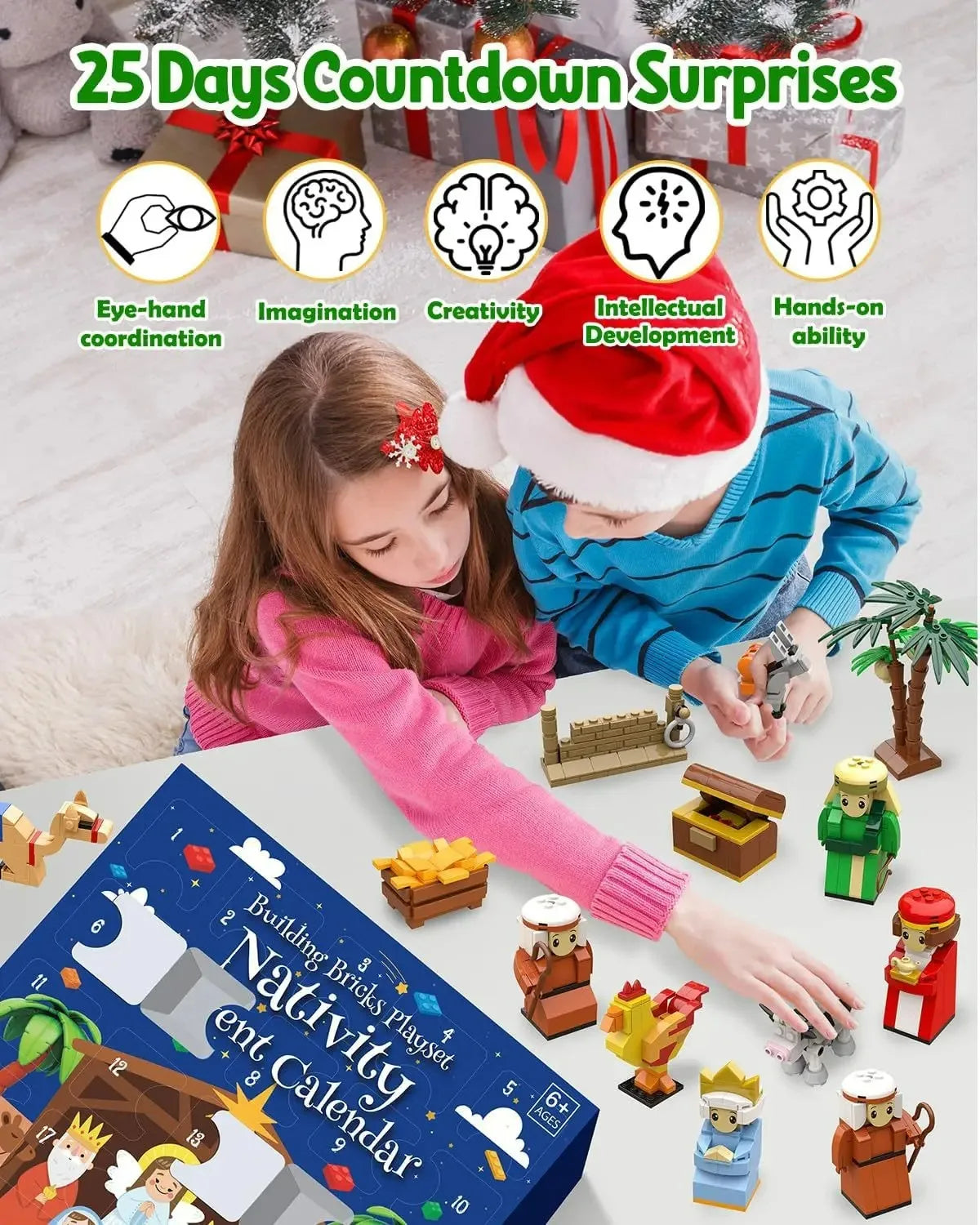 Christmas Advent Calendar Gift Box DIY Christmas Train Tree for Kids 24Days Countdown Calendar Box Surprise Party Christmas Gift