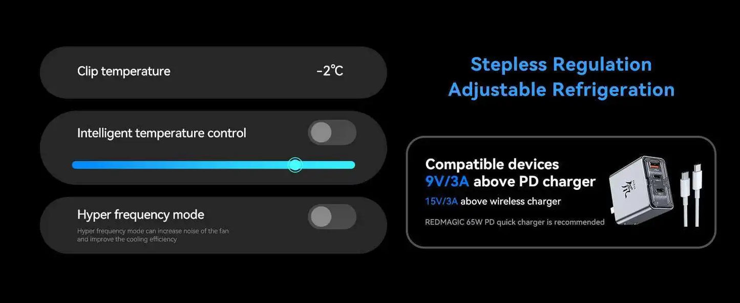 Redmagic Cooler 6 Pro Radiator Magnetic Fan Cooler 30W VC Liquid Cooling RGB LED AI Temperature Control For Tablet Mobile Phone