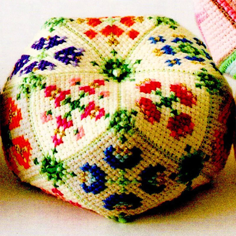 076 Cross Stitch Kits Pin Needle Cushion Biscornu Needlework DIY Kit Embroidery Set Counted Cross-Stitching Pincushion Packages