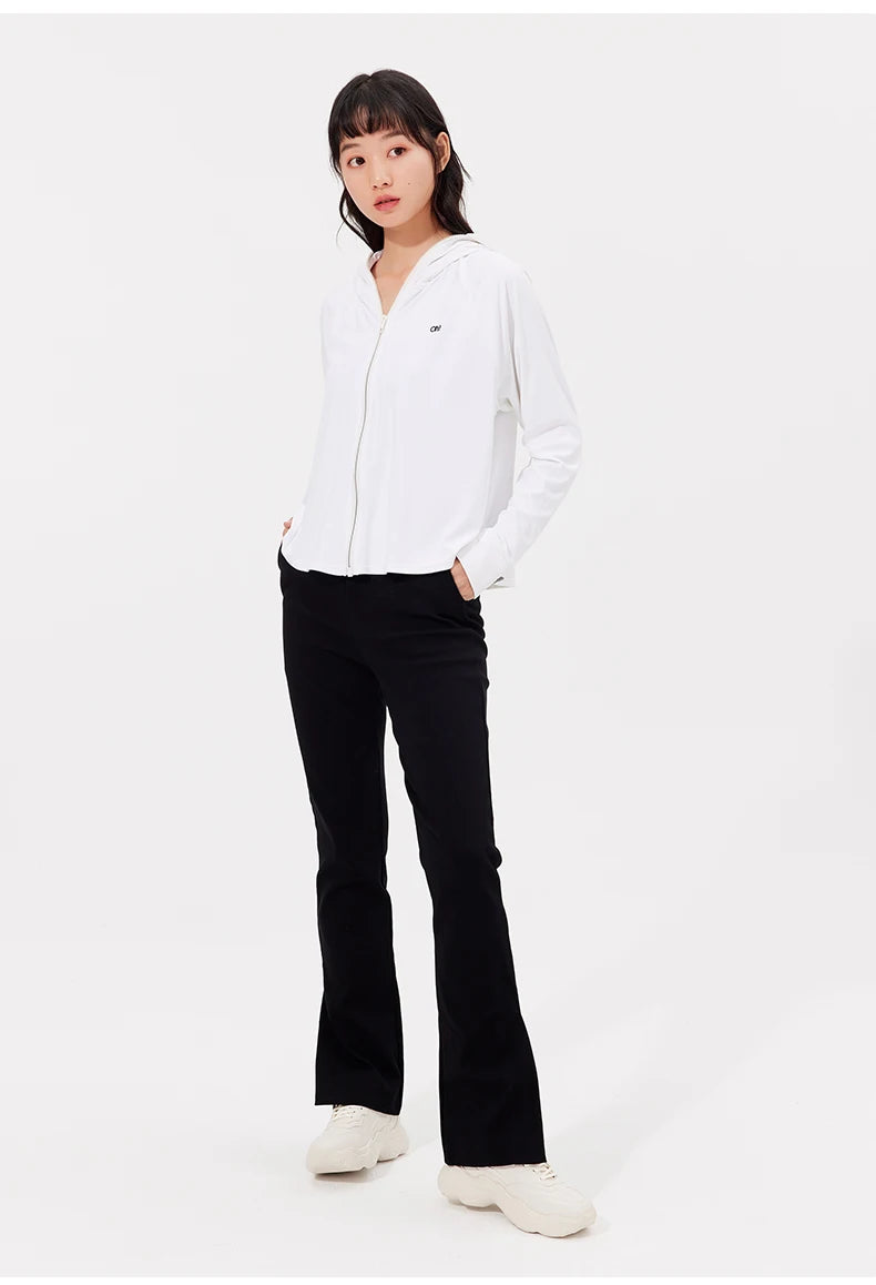 OhSunny Women Clothing Anti-UV Coats Hooded Sun Protection with Strip Loose Breathable Long Sleeve Sport Cycling Clothes