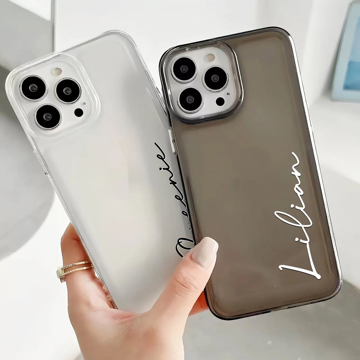 ﻿ Personalized Custom Name DIY Phone Case For iPhone 17 16 15 14 13 12 11 Pro Max Plus Clear Soft TPU Case Shockproof 17 Air