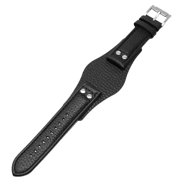 20 22mm Cow Leather Watch Strap for Fossil CH2564 CH2565 CH2891CH3051 Wristband Black Brown Tray Band with Rivet Style bracelet
