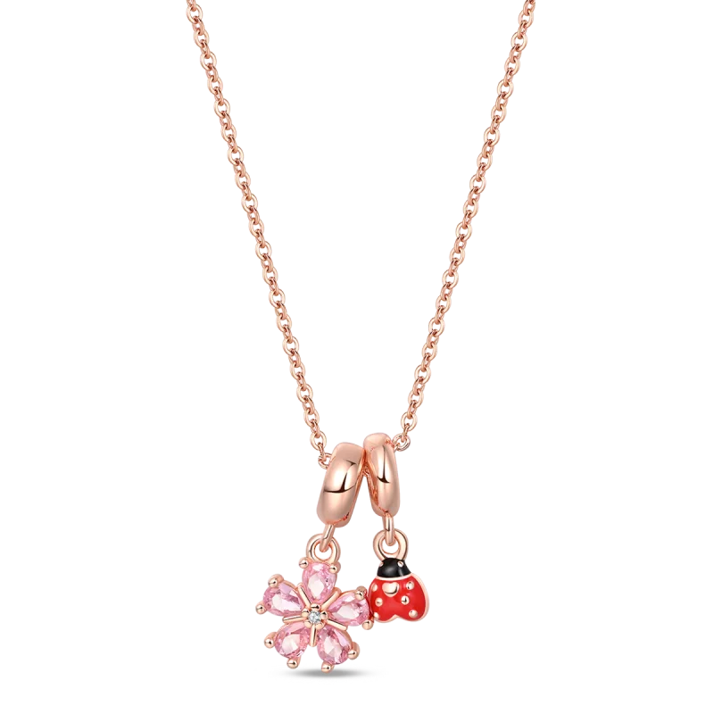 Hot Sale Original 925 Sterling Silver Colorful Bow Tie Necklace Red Heart Pendant Round Necklace Classic DIY Fine Christmas Gift