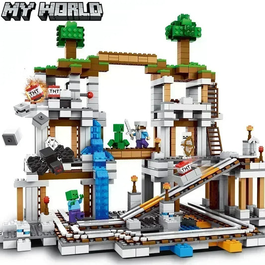 my world the mine Dark dragon building block city Toys for children Christmas Gift