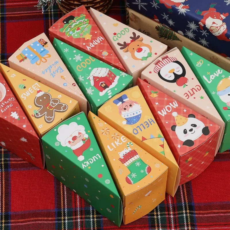 12pcs Christmas Candy Boxes Christmas Gift Packag Box Xmas Tree Hanging Pendent New Year Blind Boxes DIY Party Favors Decoration