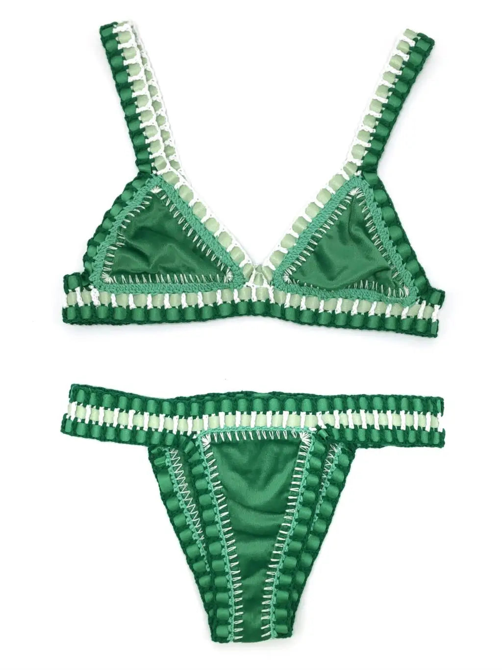 Women Green Velvet Bikini Sexy Crochet Swimwear For Young Girls Micro Bikinis Set Triangle Bathing Suit Luxury Swimsuit Mujer