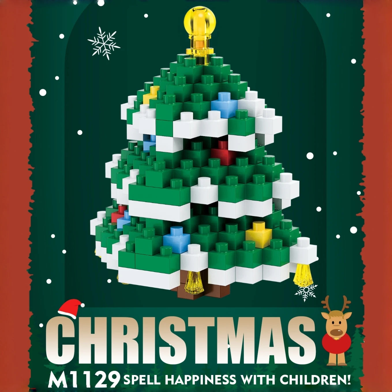 Children Mini Christmas Gift Micro Building Blocks Creative 3D Santa Claus Snowman Tree Decor Holiday Toy Set For Kids