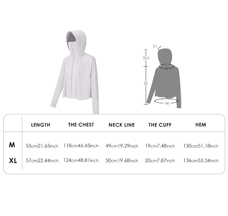 OhSunny Women Clothing Anti-UV Coats Hooded Sun Protection with Strip Loose Breathable Long Sleeve Sport Cycling Clothes