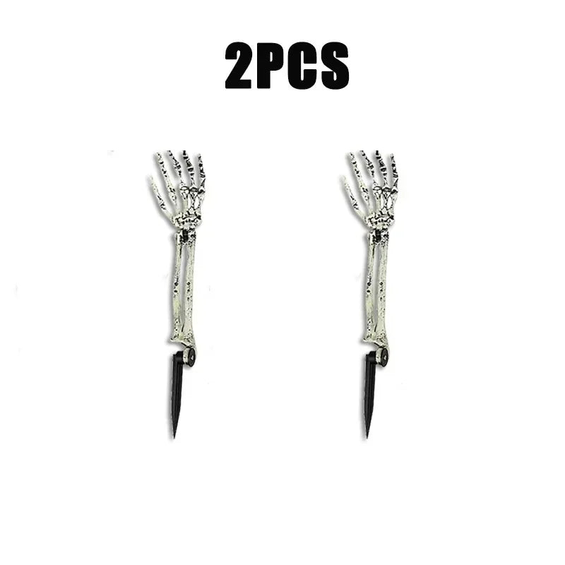 1-4PCS Halloween Simulation Skeleton Hand Prop Halloween Yard Floor Insert Ghost Hand Hand Bone Ghost Festival Dress Up Props
