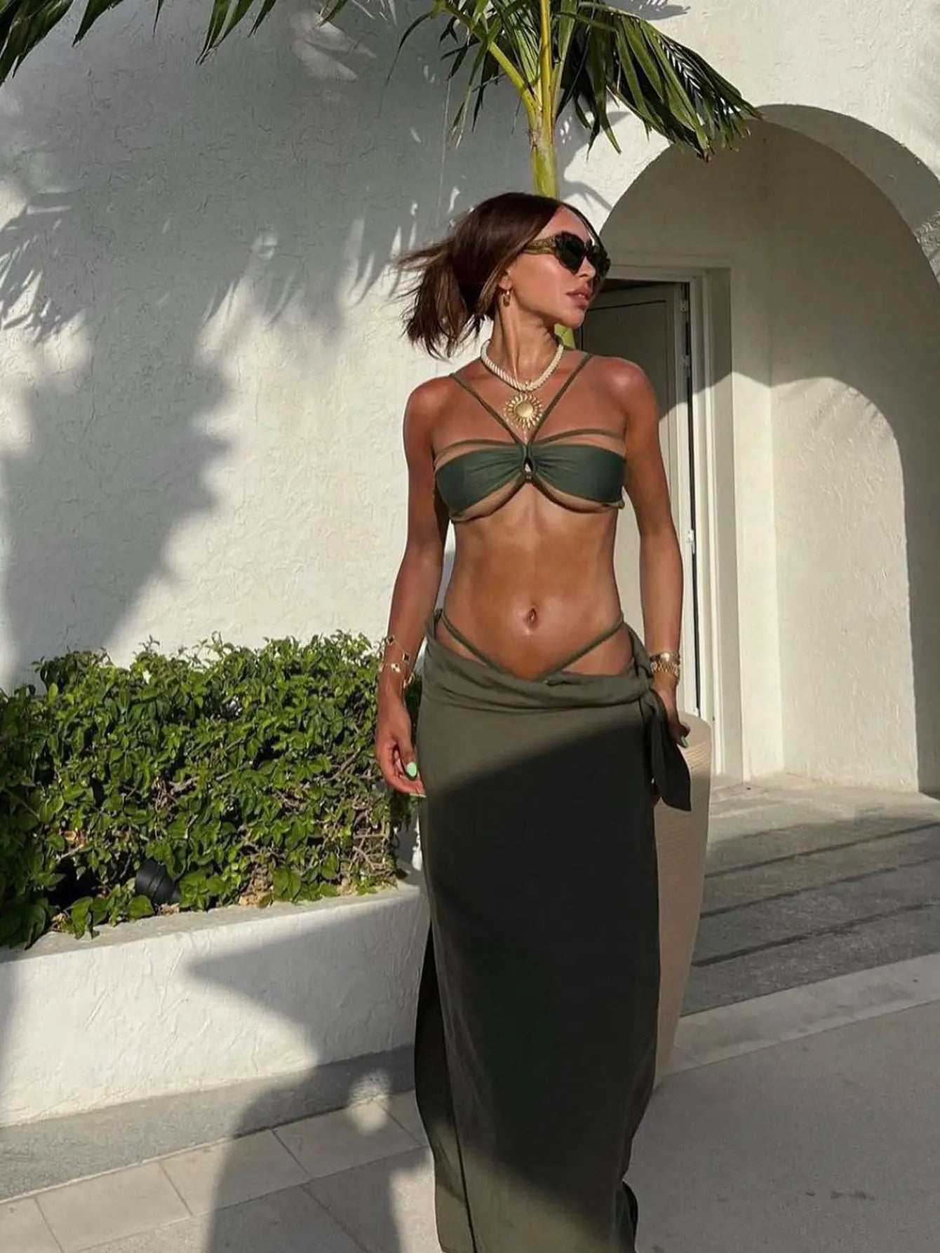 Sexy Bikini Swimsuit High Waist Mesh Brazilan Bikini Set Swimwear for Women Cheeky Bathing Suits Summer Female