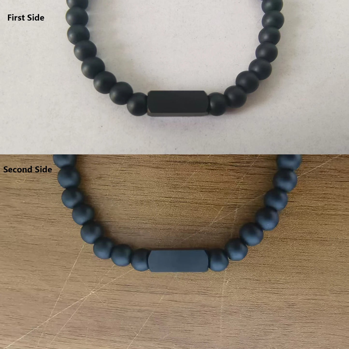 1pc, Personalized Men's Bracelet With Names Ideal Christmas Gift For Husband Grandfather, Mens Beads Bracelet