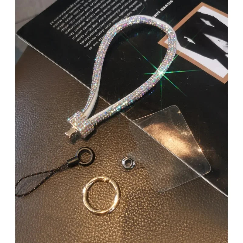 Mobile Phone Lanyard Wrist Chain Luxury Rhinestone Lanyard High-end Short Diamond-encrusted Bracelet Antiloss Reinforced Lanyard