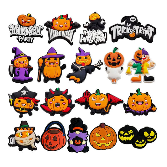 18PCS the spooky, playful,  elements you need to turn your shoes or bracelets into a Halloween - themed masterpiece.