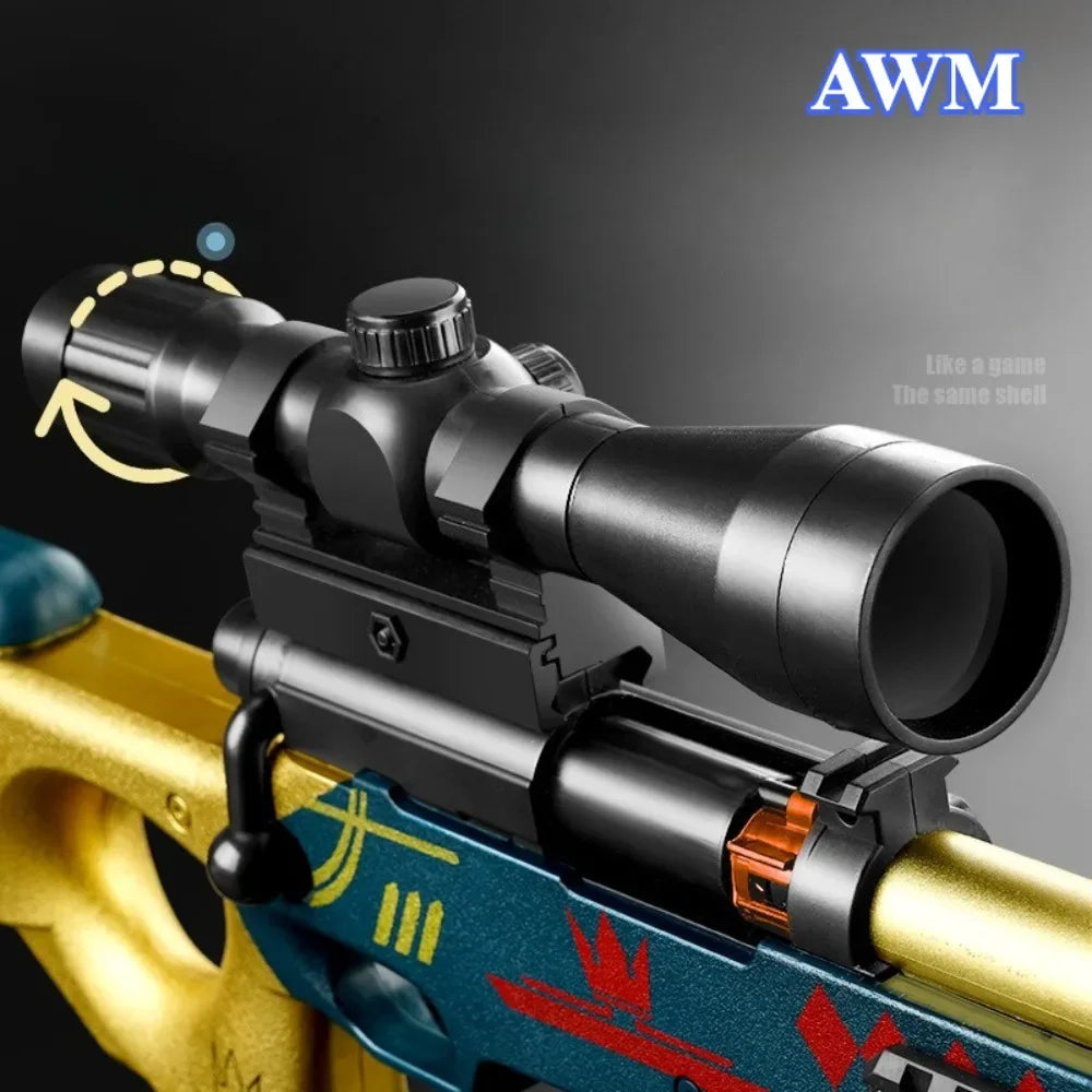 Awm Manual Launchable Safety Shell-Throwing Soft Bullet Toy Gun Sniper Rifle Outdoor CS Shoot Game for Adult Boy Christmas Gift