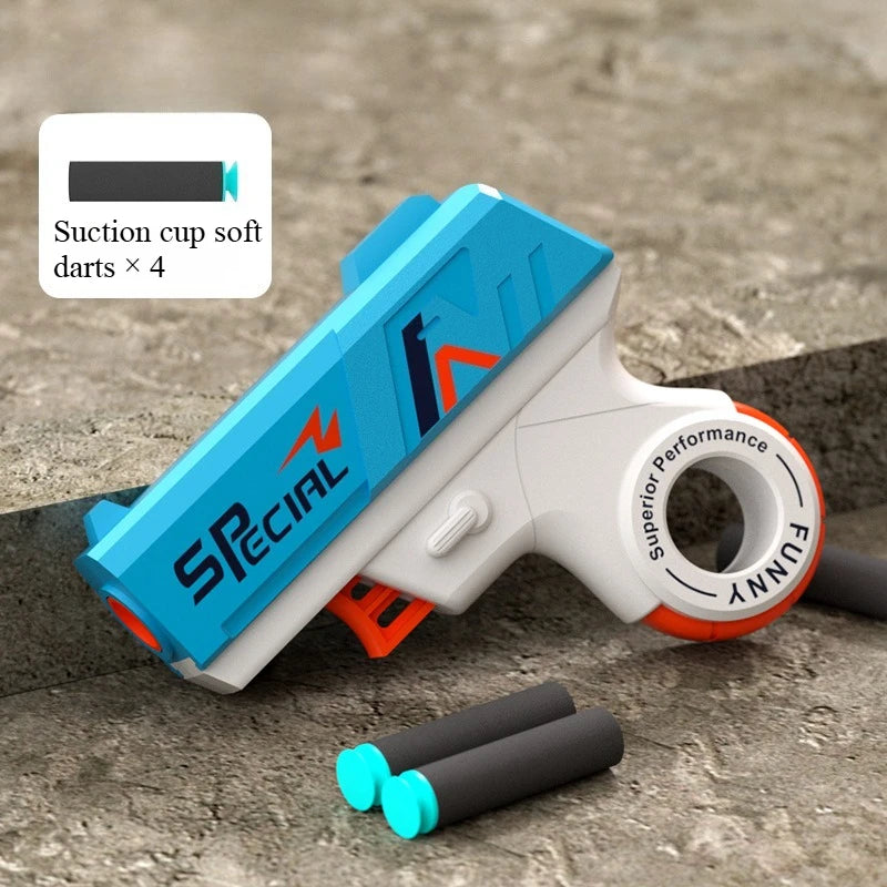 Mini Soft Bullet Toy Gun Rotary Fidget Design Foldable Foam Dart Launcher for Boys Shooting Toy Fun Christmas Gift for Kids