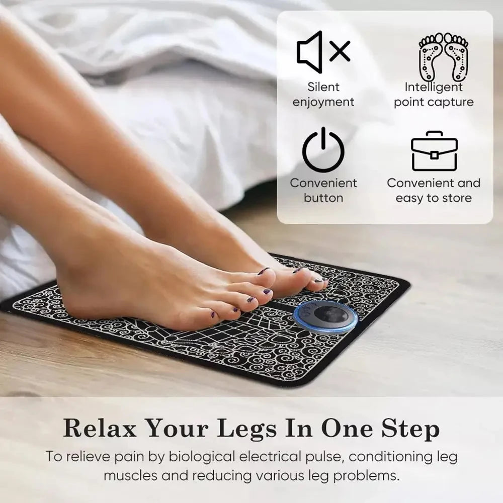 Foot Massager EMS Rechargeable Massage Mat Foot Relaxation Pads Electric Foot Massage Tool To Relieve Sore Feet Home Fitness