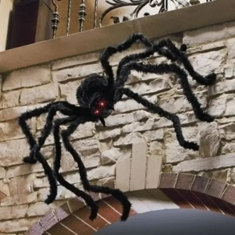 30cm/75cm Halloween Giant Black Plush Spider Decoration Haunted House Prop Indoor Outdoor Decor Halloween Decoration