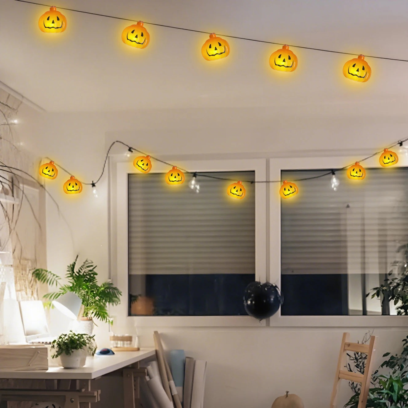 1PCS Halloween Party Home Indoor Outdoor 1PC Halloween 3M 20 LED Battery Powered String Lights With Pumpkin Shape