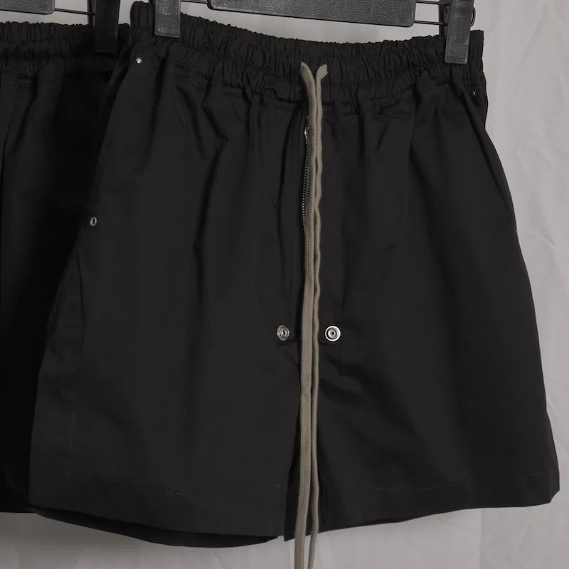 High Street Men's Pants Black Solid Casual Shorts for Man Cotton Zipper Design Men Trousers Techwear Men's Clothing
