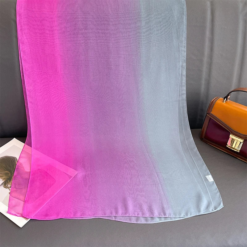 50*160CM Fashion Women Chiffon Gradient Scarf Shawl Luxury Elegant Lady Versatile Sun Protection Decorate Scarves Headscarf