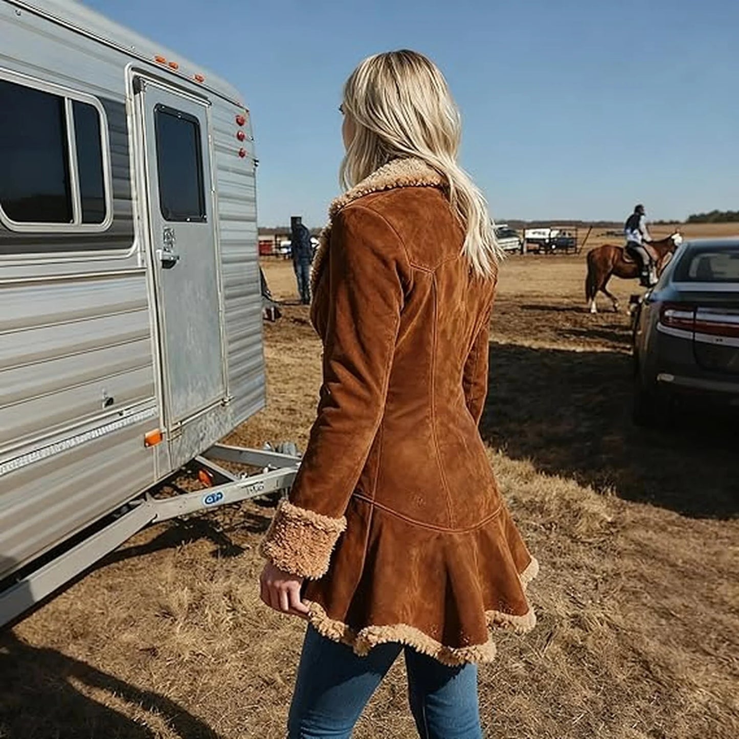 Women'S Denim Western Retro Windbreaker Plush Fashionable Warm And Plush Jacket Winter Outdoor Warm Coat Women'S Coat