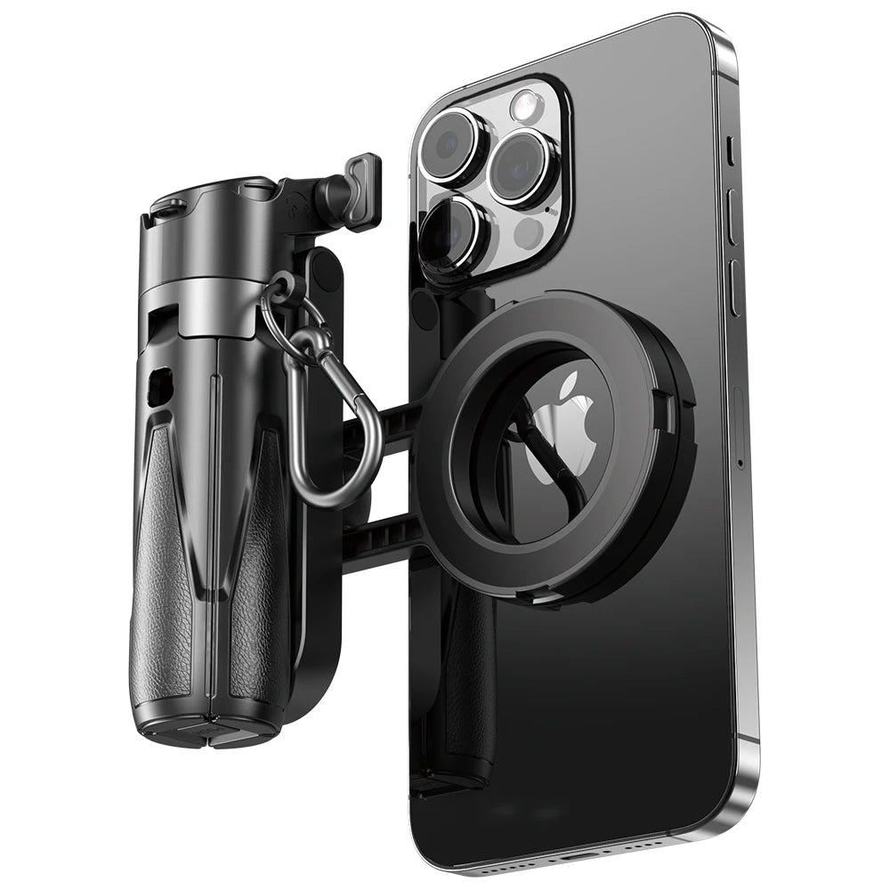 Magnetic Phone Tripod Wireless Phone Grip Selfie Stick Desktop Tripod for iPhone 16 15 14 13 12 Pro Max For Samsung phone holder