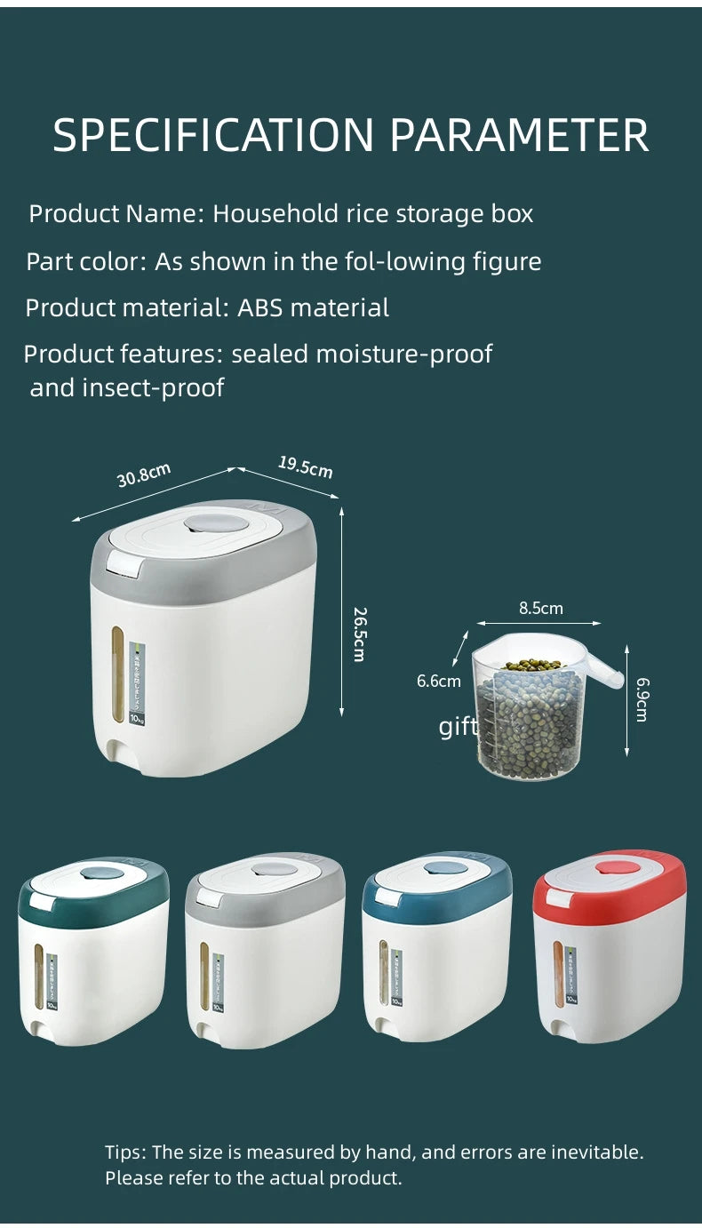 Insect Proof Moisture Proof Rice Box Grain Sealed Jar Kitchen Container 5/10KG Bucket Nano Storage Pet Dog Food Box with Lid