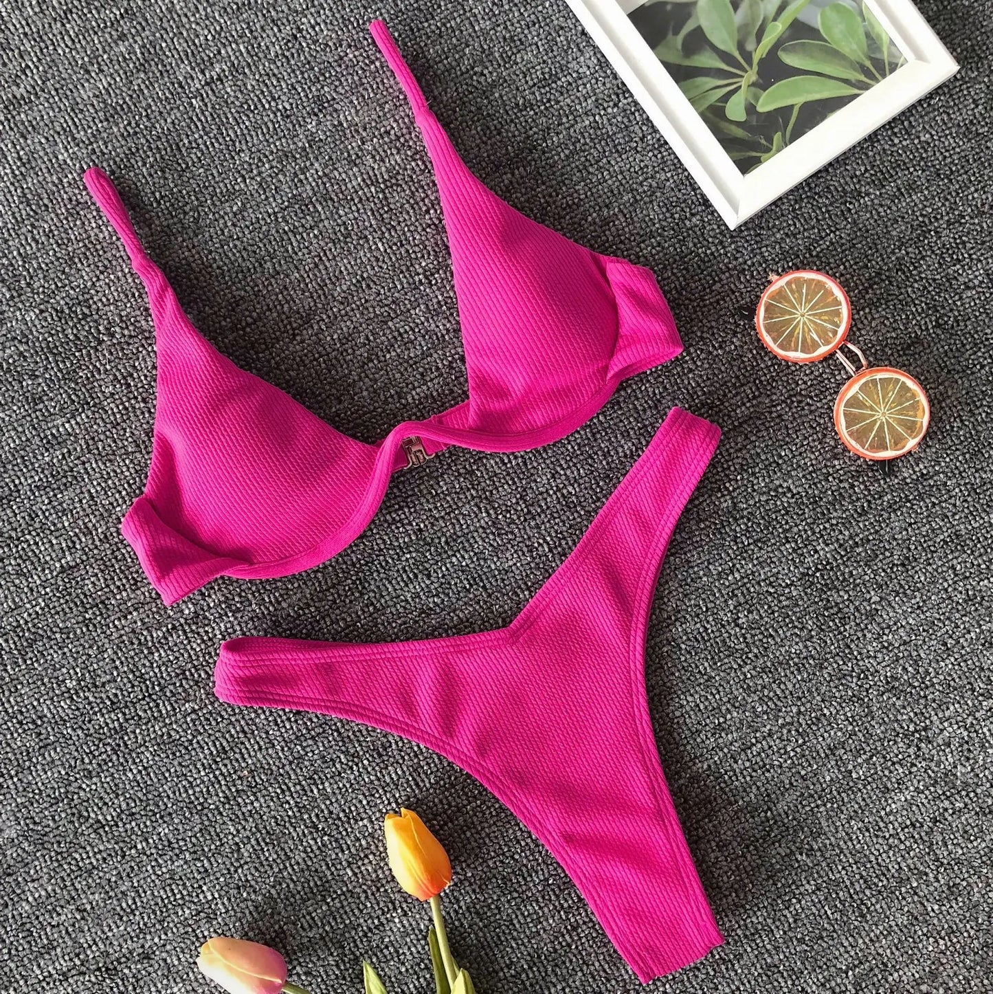 Neon Green Sexy Underwire Bikini Set 2024 Women Solid Leopard Push Up Micro Swimsuit Summer Bathing Suit Thong Swimwear Biquini