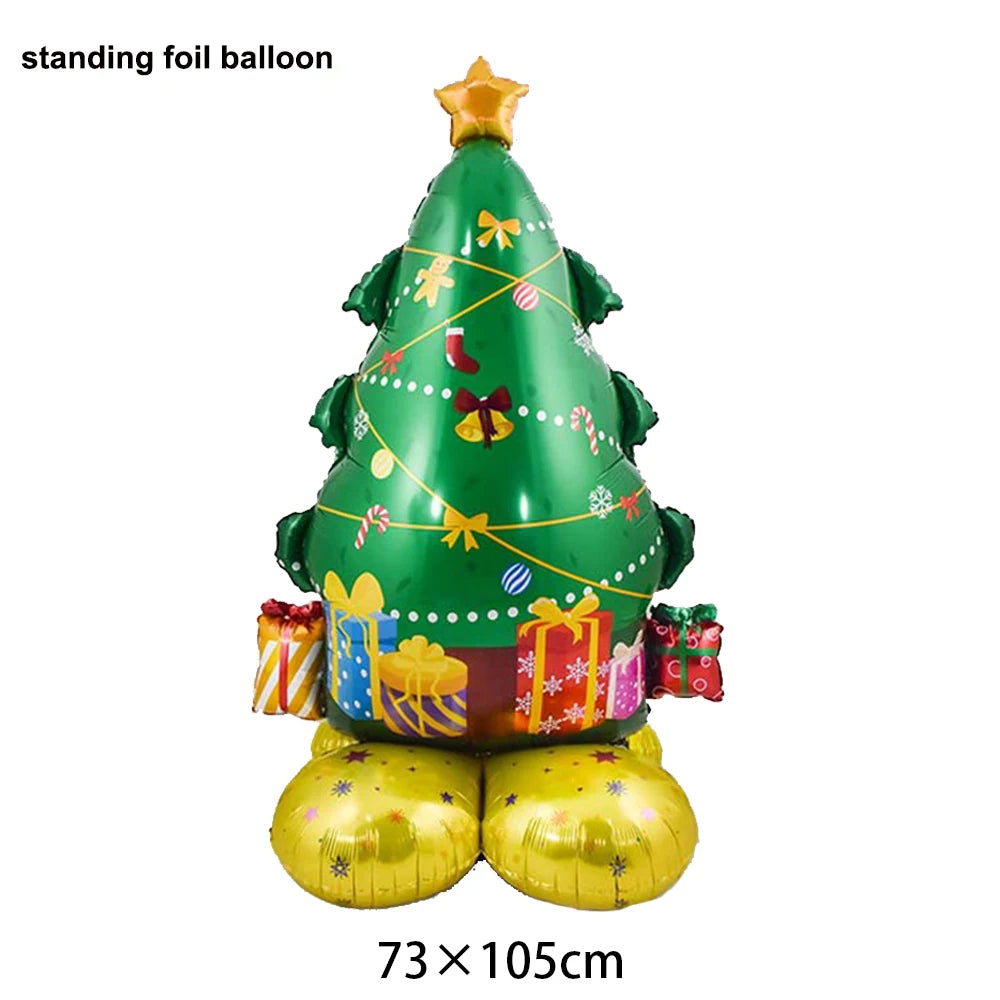 Large Standing Christmas Streetlights Balloon Puppy Snowman Santa Claus Foil Balloon for Kids Christmas Gift Home Decor Supplies