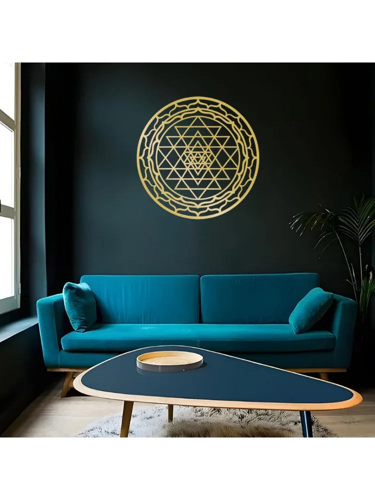 Sacred Yantra Mandala Metal Wall Sculpture | Divine Geometry Circular Decor | Halloween & Christmas Gift