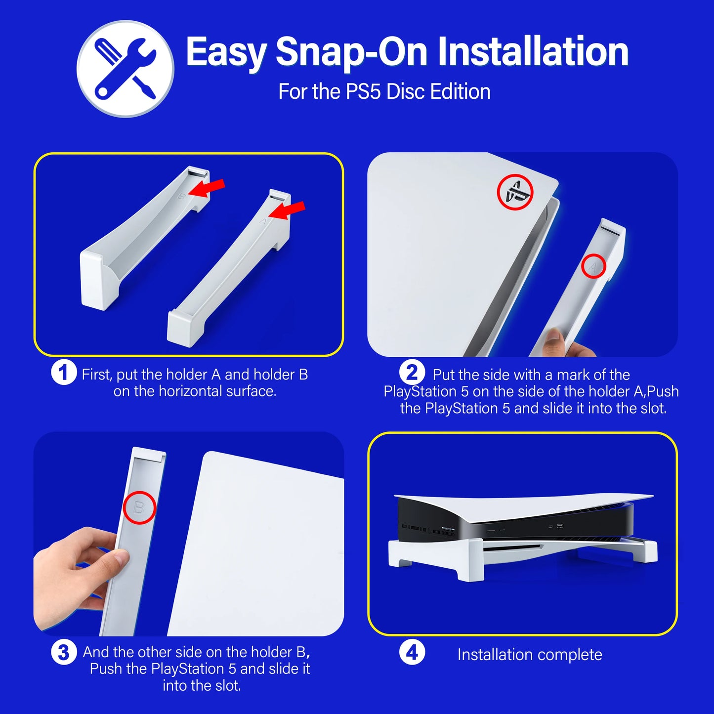 For PS5 console desktop bracket, for PS5 base bracket Portable horizontal cooling bracket anti-fall protection accessories